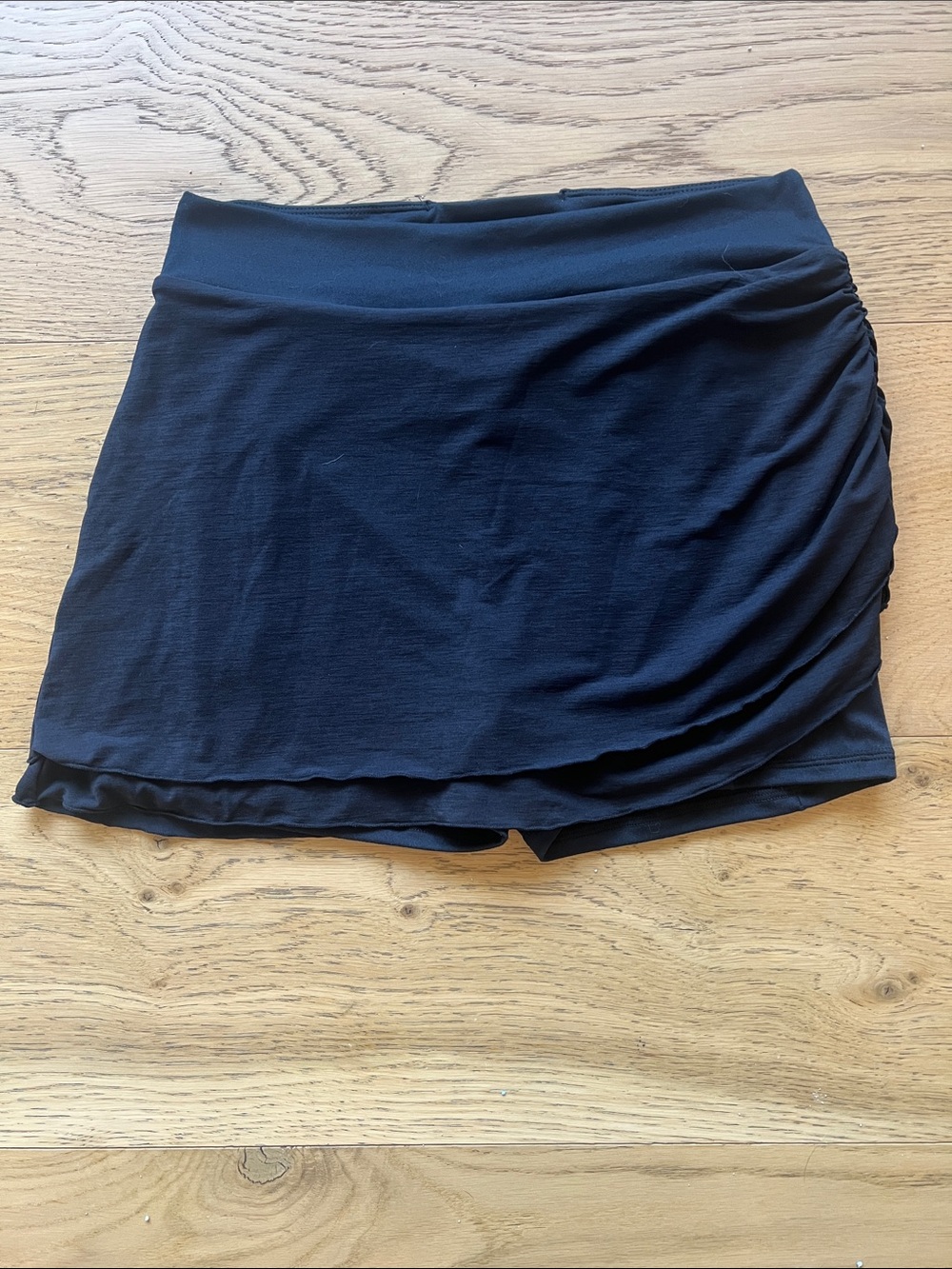 FP Movement by Free People Black Ruched Mini Skort